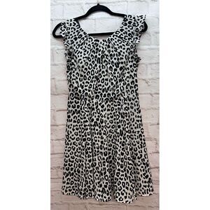 Express Sleeveless Dress Size 4 White Black Animal Print Back Lace‎ NWT $88